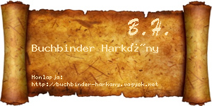 Buchbinder Harkány névjegykártya